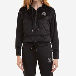 U.S. Polo Assn. Women's Black Zip-Up Hoodie